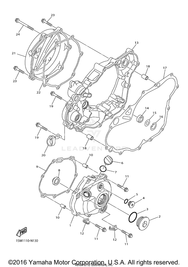 Crankcase Cover 1 YZ250F - YZ250FG - 2016 Schematic