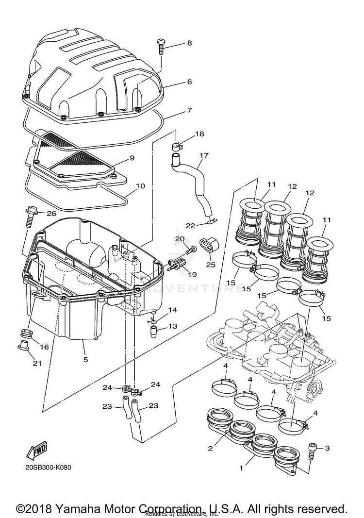 Intake FZ6R - FZ6RACB - 2011 Schematic