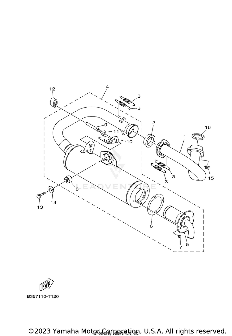 Exhaust WOLVERINE R-SPEC EPS - YXE70WPAJL - 2018 Schematic