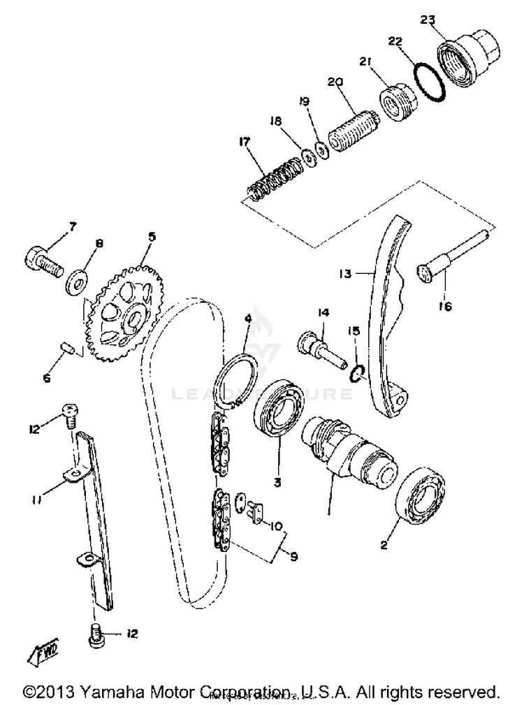 Camshaft - Chain Tensioner Schematic