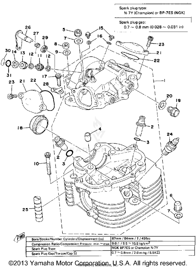 Cylinder Head - Cylinder Head Cover Schematic