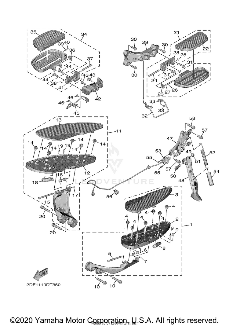 Stand & Footrest STAR VENTURE - XV19FML - 2021 Schematic