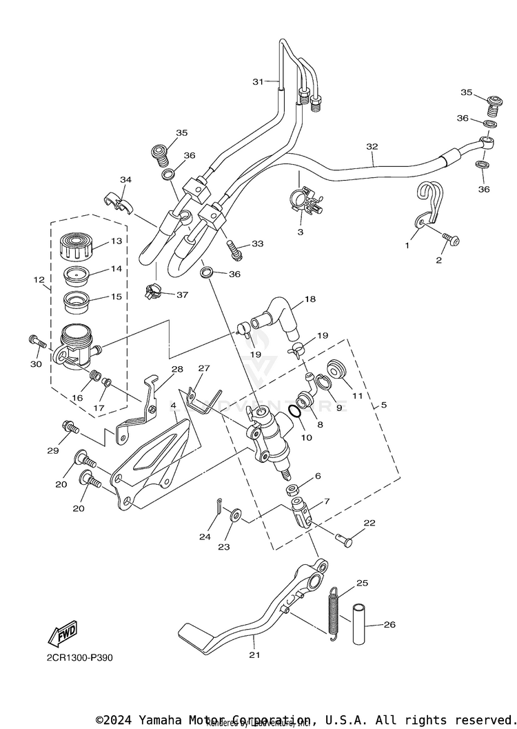 Rear Master Cylinder Schematic