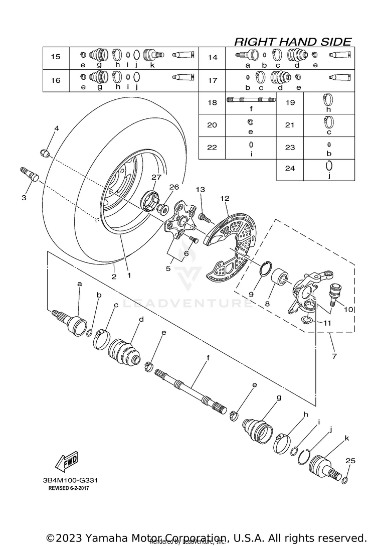 Front Wheel 2 GRIZZLY 700 SPECIAL EDITION - YFM7FGPSPX - 2008 Schematic