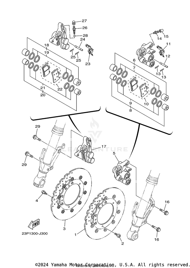 Front Brake Caliper Schematic