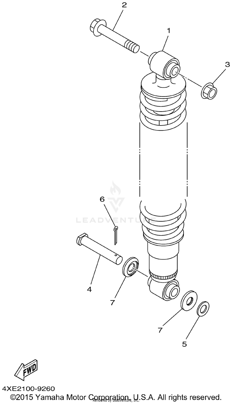 Rear Suspension BEAR TRACKER 2WD_REALTREE - YFM250XHP - 2002 Schematic