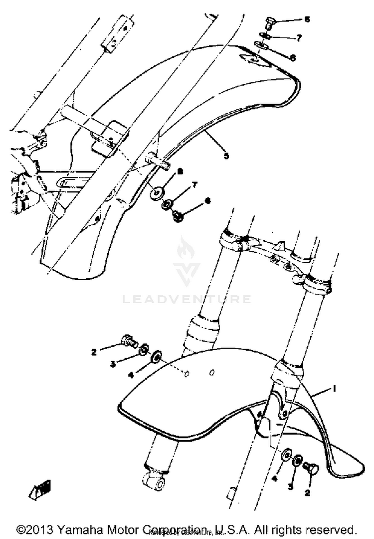 Front Fender-Rear Suspension Schematic