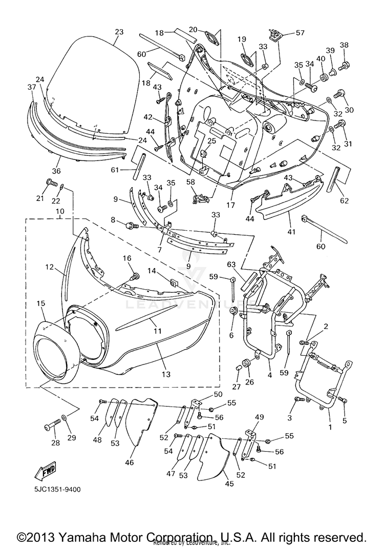 Cowling 1 VENTURE MM LIMITED EDITION (CA Ed.) - XVZ13TFSMC - 2000 Schematic