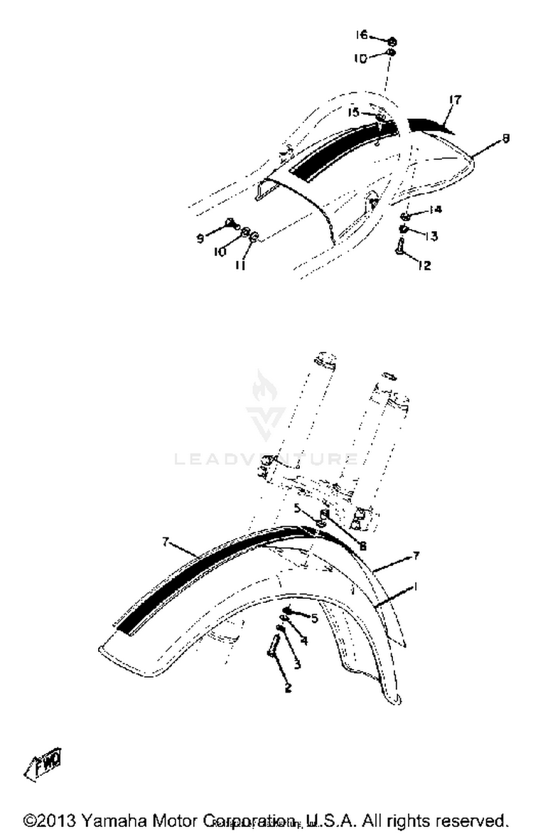 Front Fender - Rear Fender Schematic