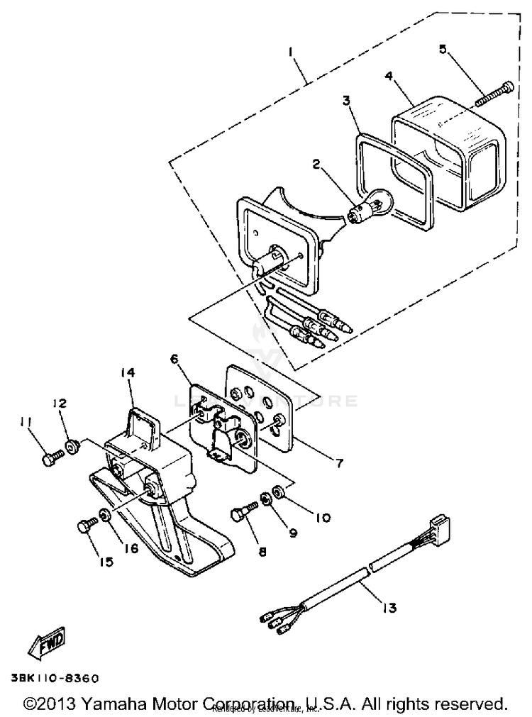 Taillight DT50LC - 1990 Schematic
