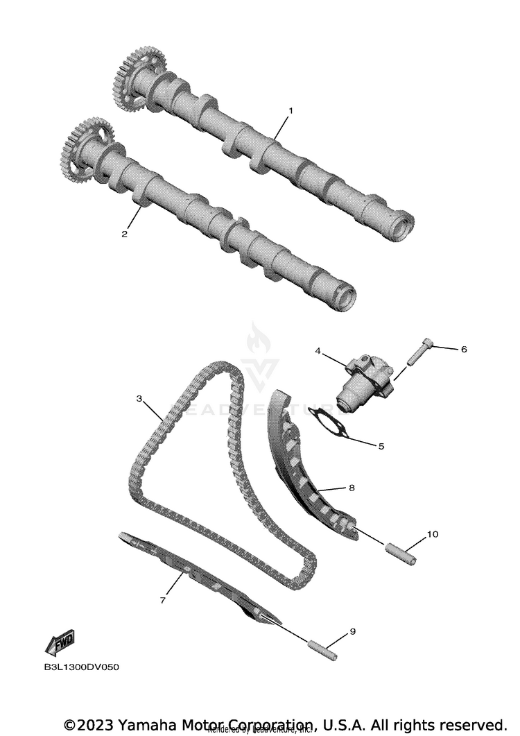 Camshaft Chain YZFR1 - YZFR1LCB - 2020 Schematic