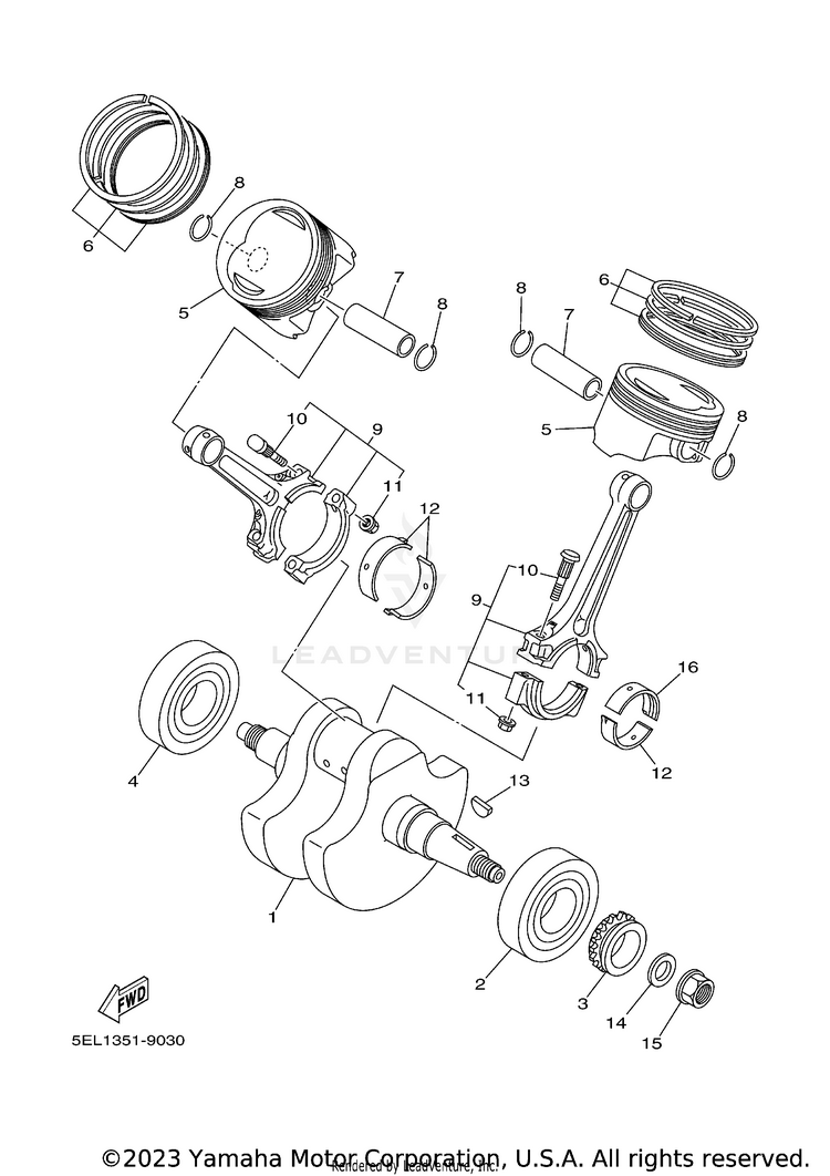 Crankshaft Piston Schematic
