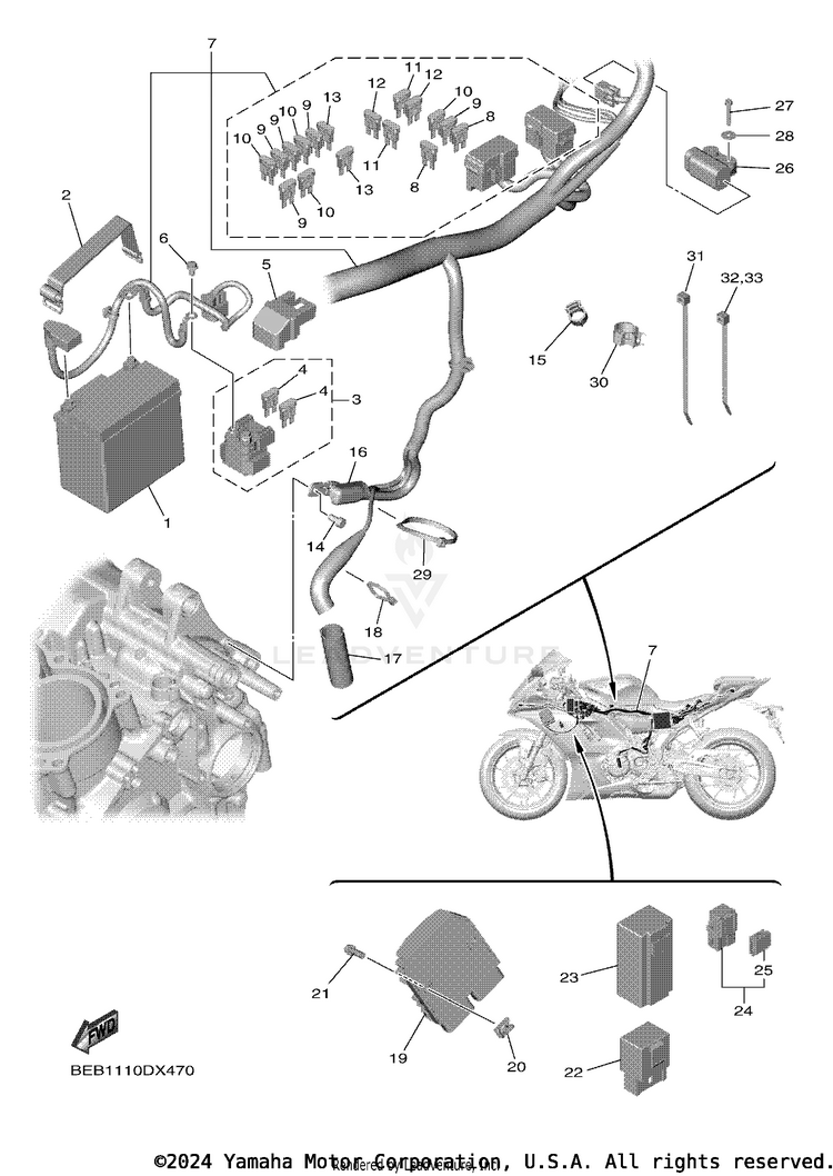 Electrical 1 YZFR7 - YZFR7SCB - 2025 Schematic