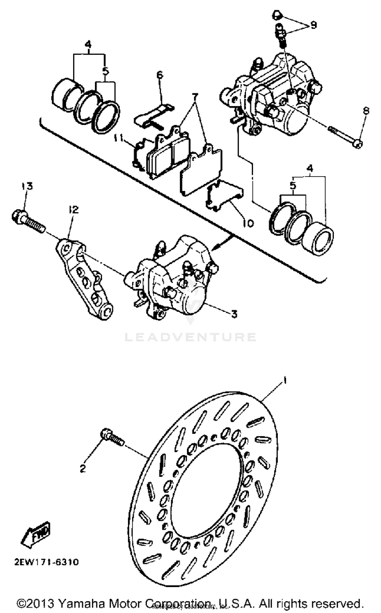 Rear Brake Caliper Schematic