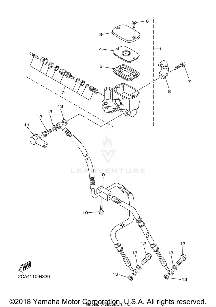 Front Master Cylinder Schematic