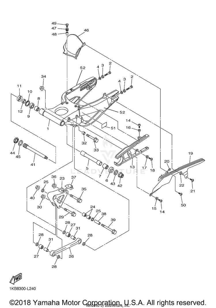 Rear Arm YZFR1 WORLD GP 50TH - YZFR1BCGP - 2012 Schematic