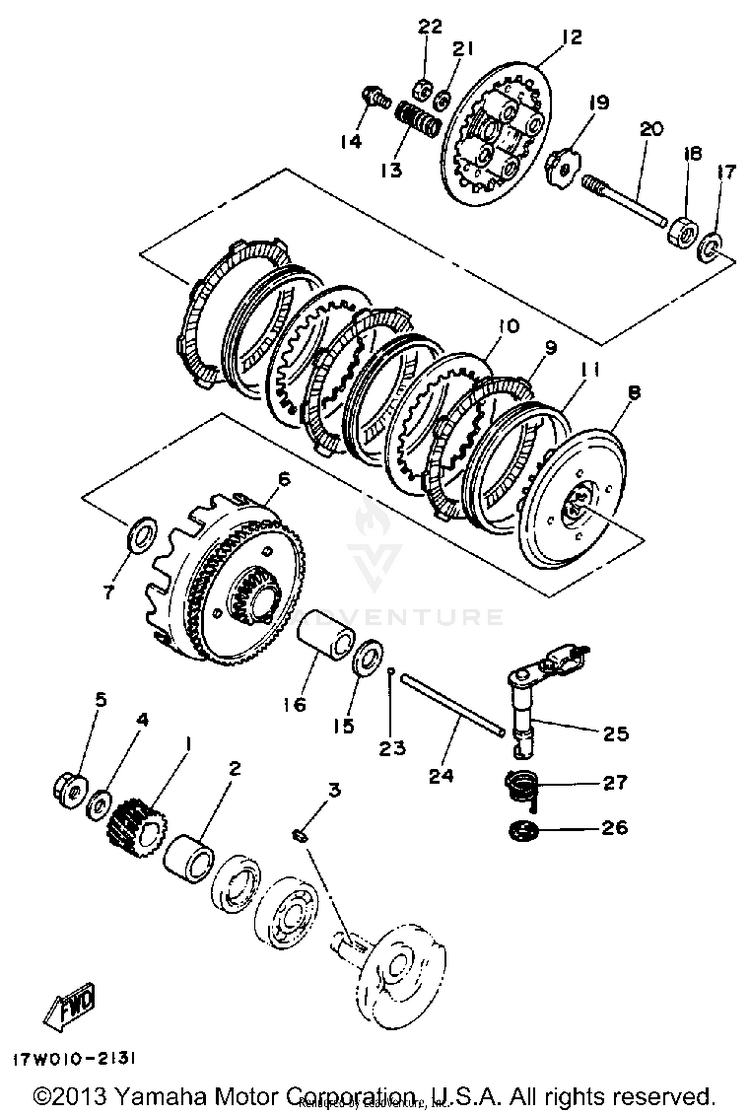 Clutch ENDURO - DT50A - 1990 Schematic