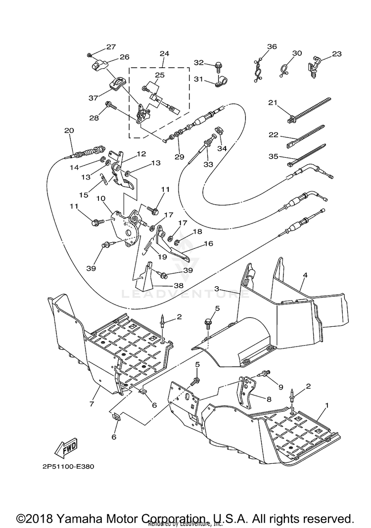 Stand Footrest RHINO 450 HUNTER - YXR45FHX - 2008 Schematic
