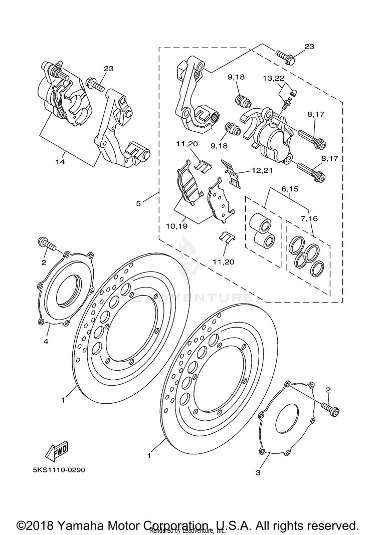 Front Brake Caliper Schematic