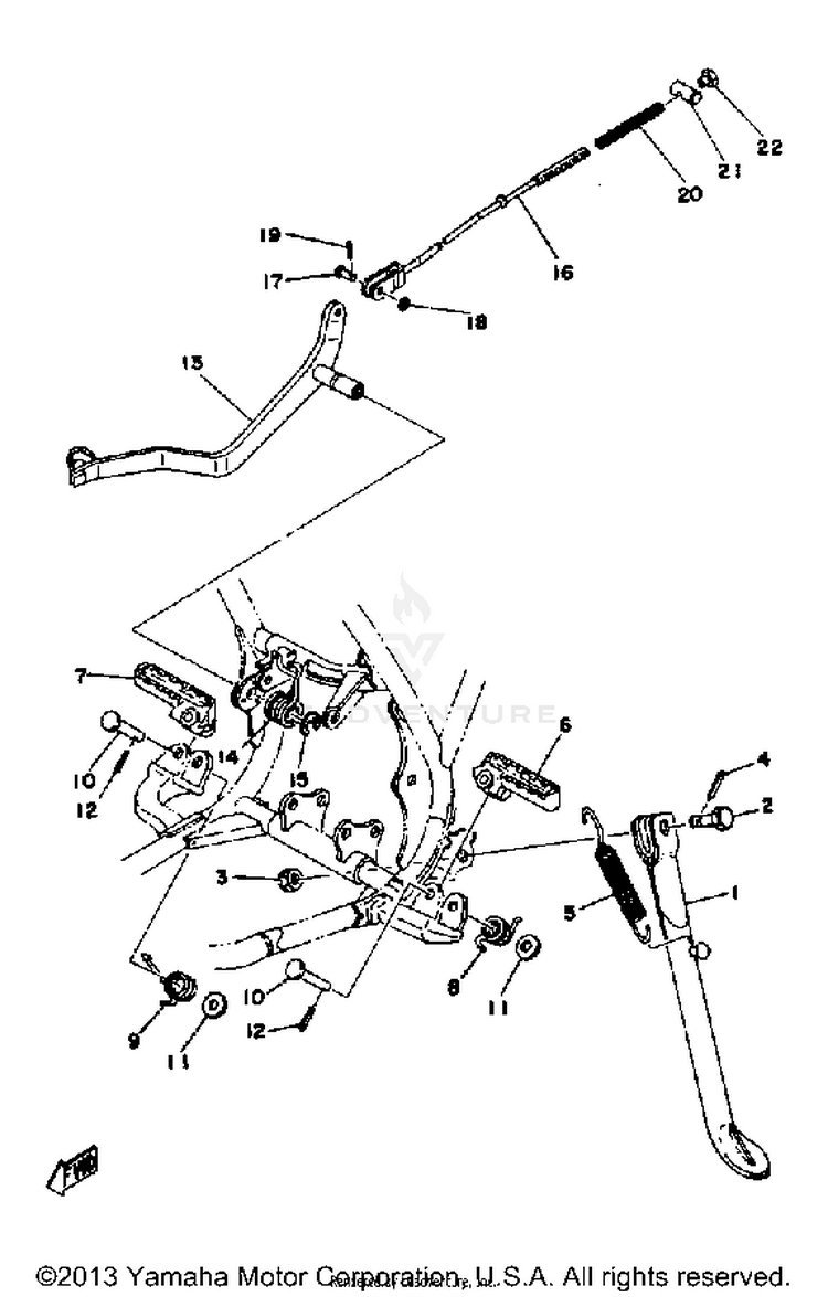 Stand Footrest Brake Pedal Schematic