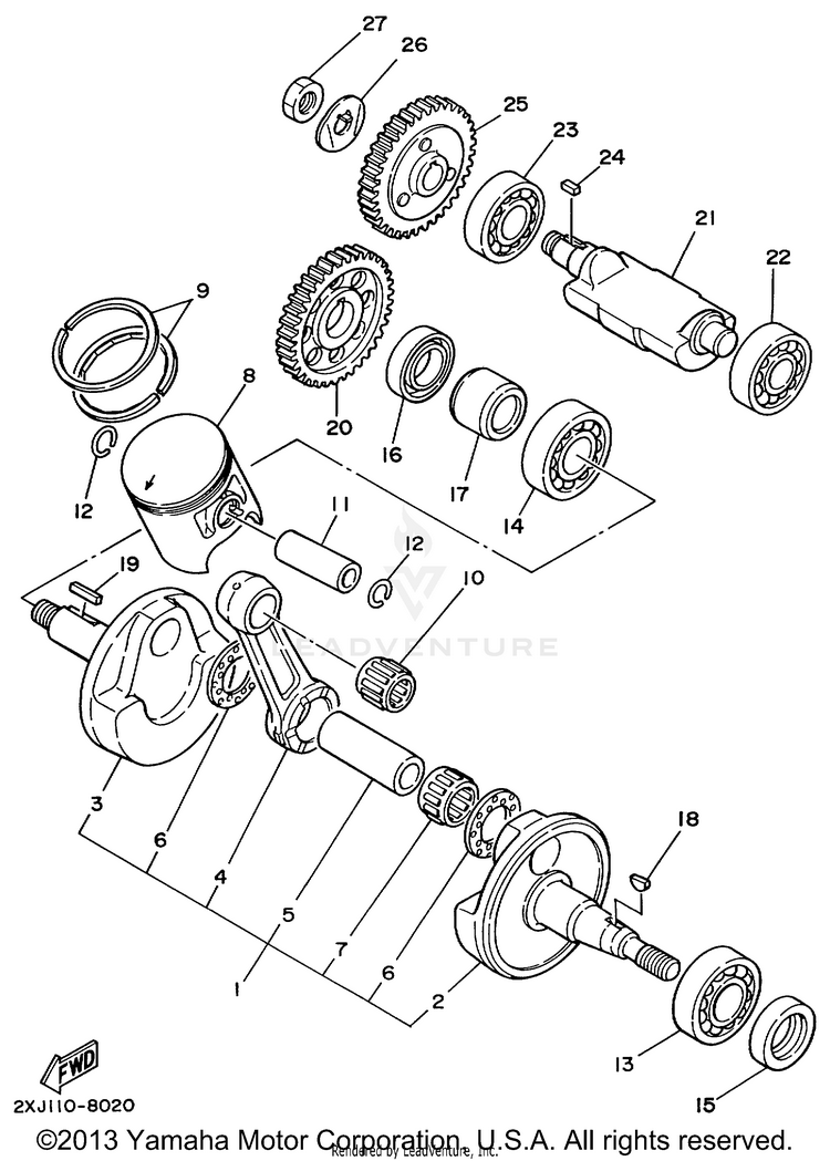 Crankshaft Piston Schematic