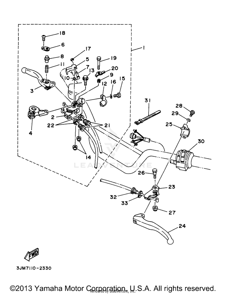Handle Switch Lever BLASTER - YFS200J - 1997 Schematic