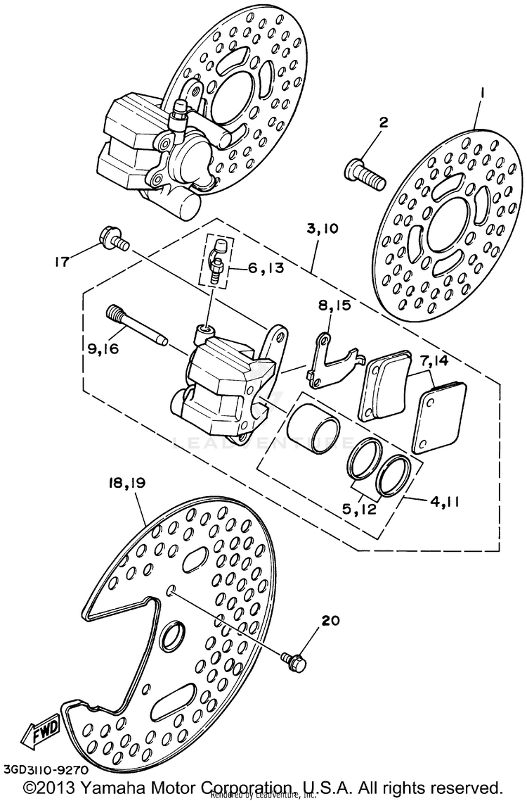 Front Brake Caliper Schematic