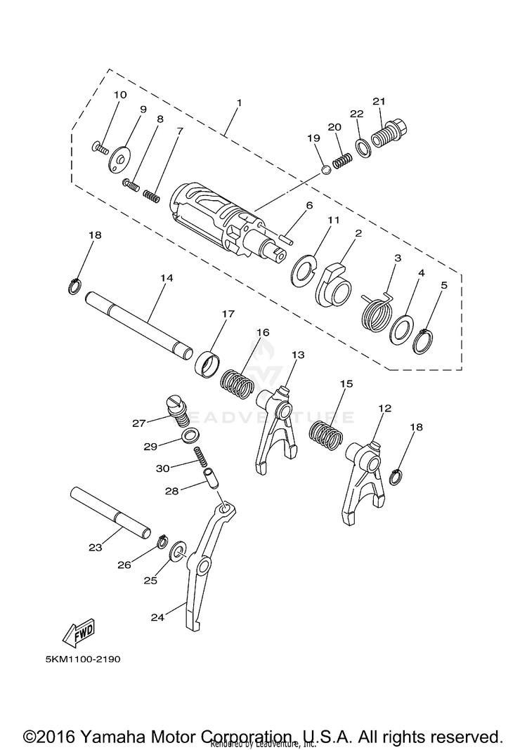 Shift Cam  Fork GRIZZLY 660 WETLANDS HUNTER EDITION - YFM660FHR - 2003 Schematic