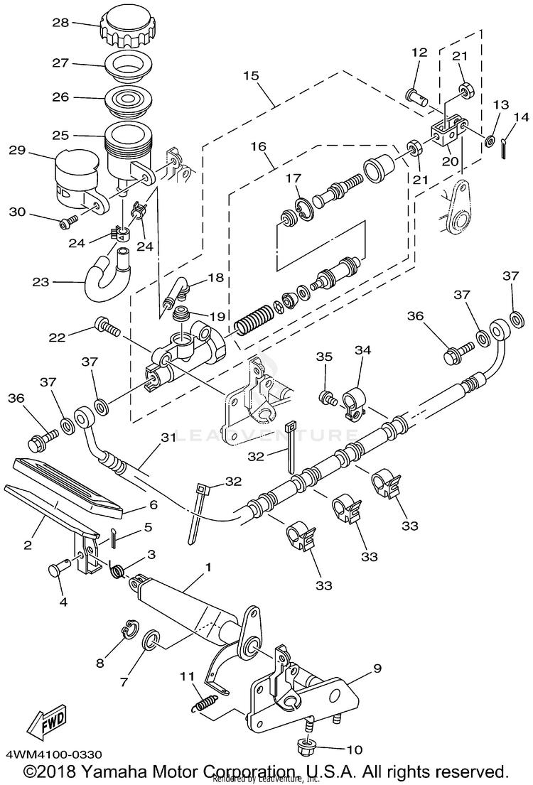 Rear Master Cylinder Schematic