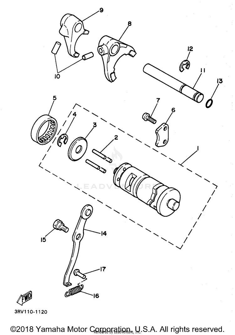 Shift Cam Fork Schematic