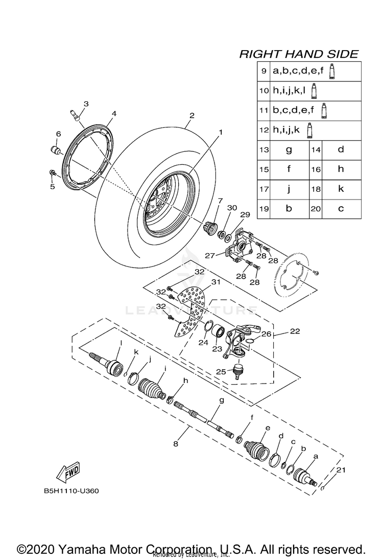 Front Wheel 2 YXZ1000R SS SE CAL - YXZ10YCCMW - 2021 Schematic