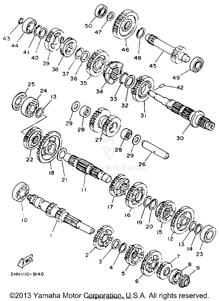 Transmission BIG BEAR 4WD (ME & NH Only) - YFM350FWE_MNH - 1993 Schematic