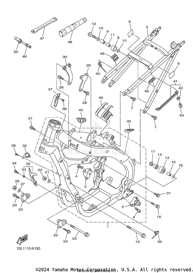 Frame YZ450F - YZ450FEL - 2014 Schematic