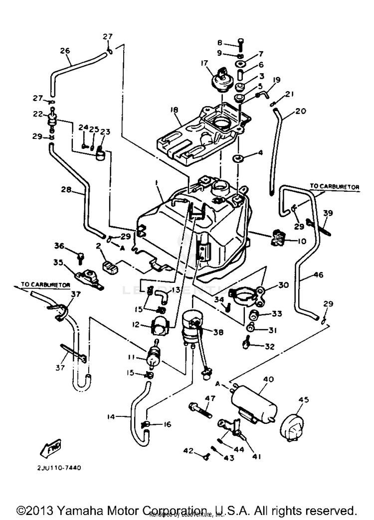 Fuel Tank California Model Only Schematic
