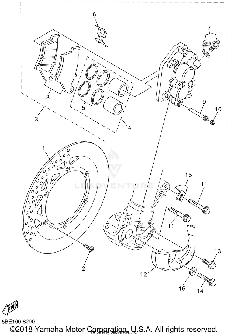 Front Brake Caliper Schematic