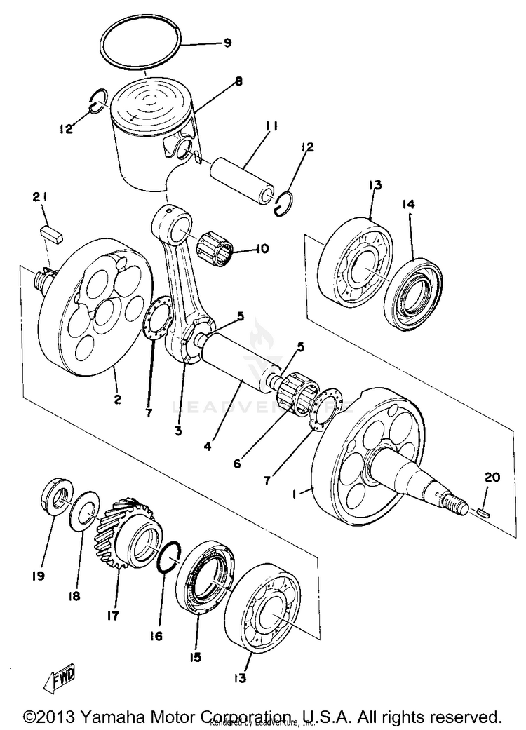 Crank - Piston Schematic