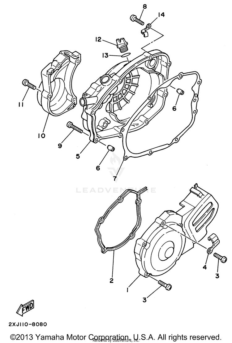 Crankcase Cover 1 BLASTER - YFS200H - 1996 Schematic