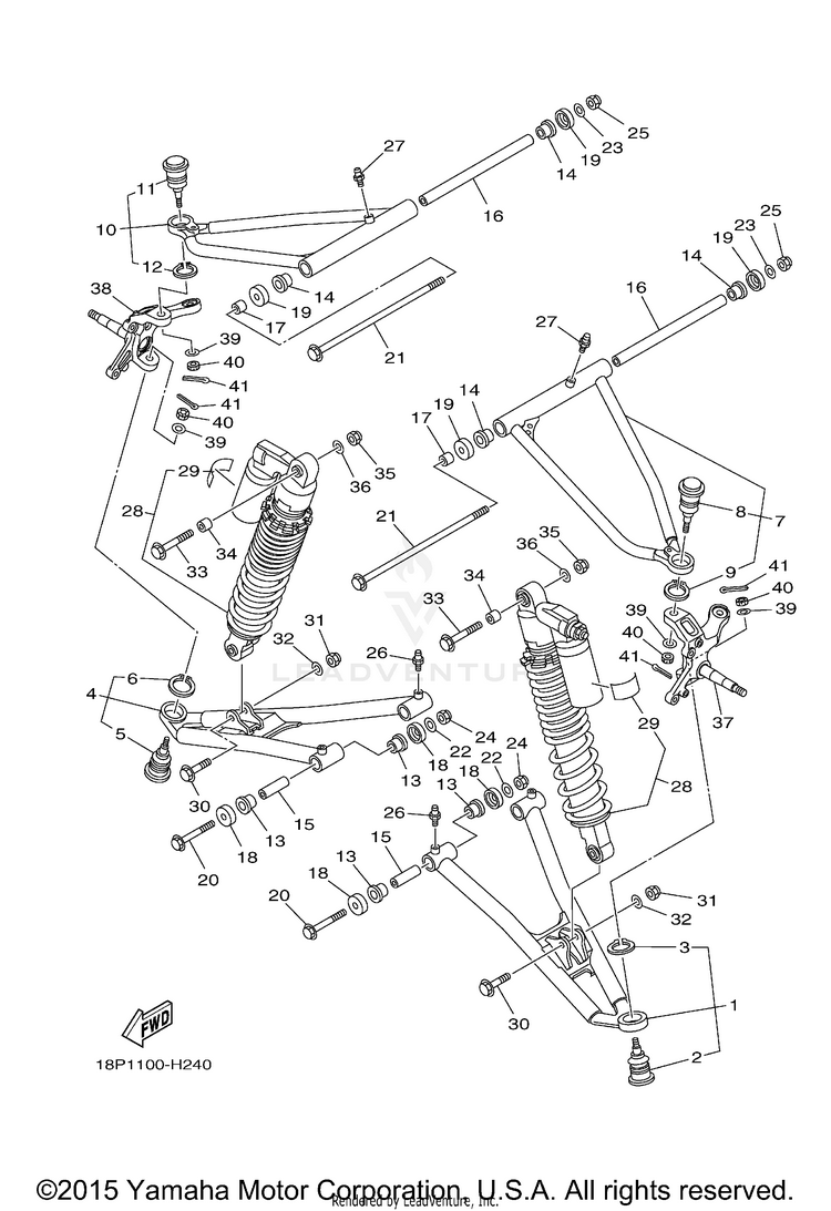 Front Suspension Wheel YFZ450R - YFZ45RDL - 2013 Schematic