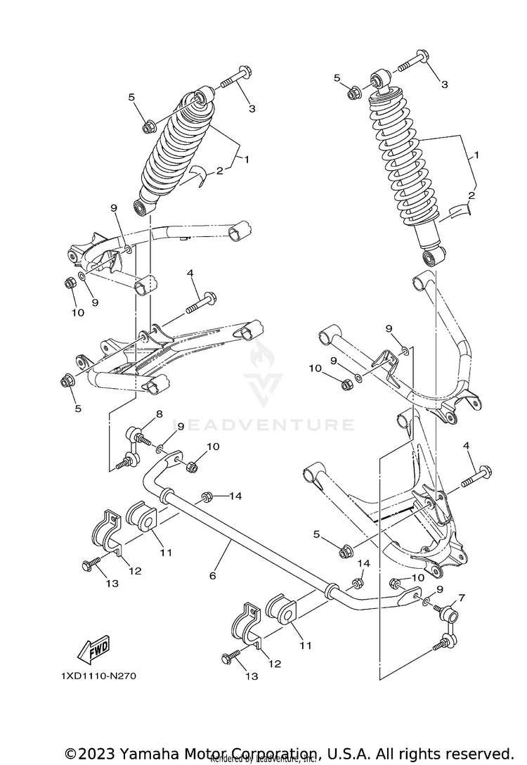Rear Suspension VIKING EPS SE - YXM700PSFS - 2015 Schematic
