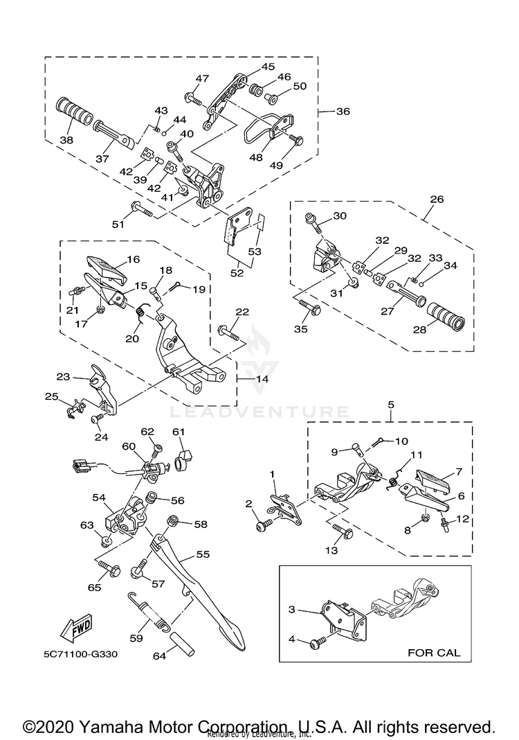 Stand Footrest RAIDER - XV19CXCB - 2008 Schematic