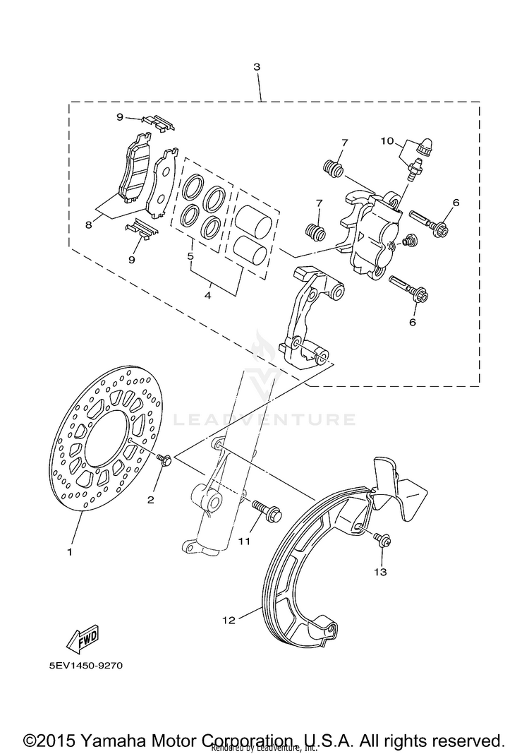 Front Brake Caliper Schematic
