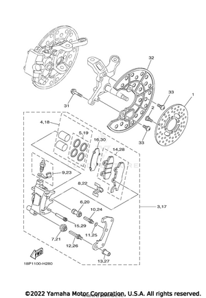 Front Brake Caliper Schematic