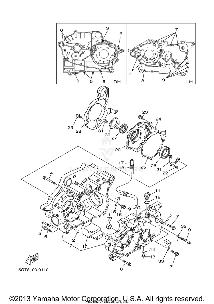 Crankcase GRIZZLY YFM600FHN GRIZZLY REALTREE HUNTER - YFM600FHN - 2001 Schematic