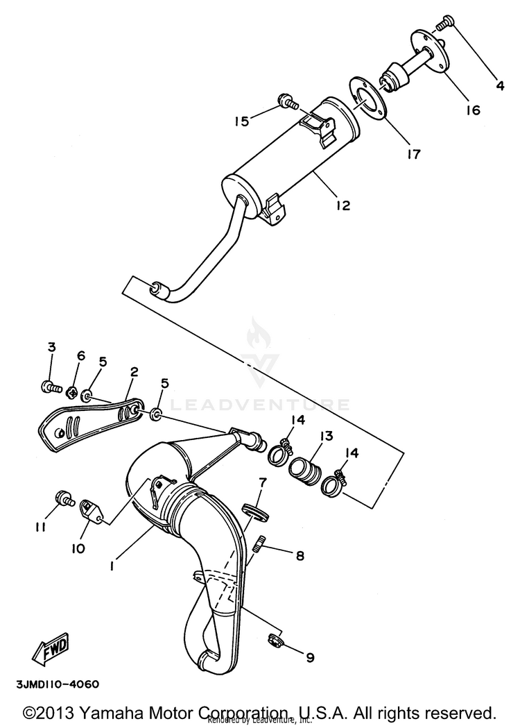 Exhaust BLASTER - YFS200H - 1996 Schematic