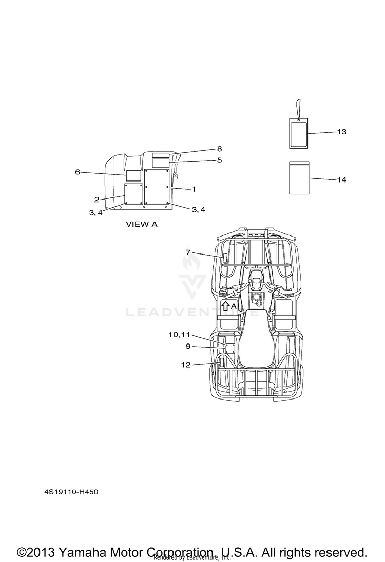 Emblem Label 1 BIG BEAR 400 4WD - YFM40FBYB - 2009 Schematic