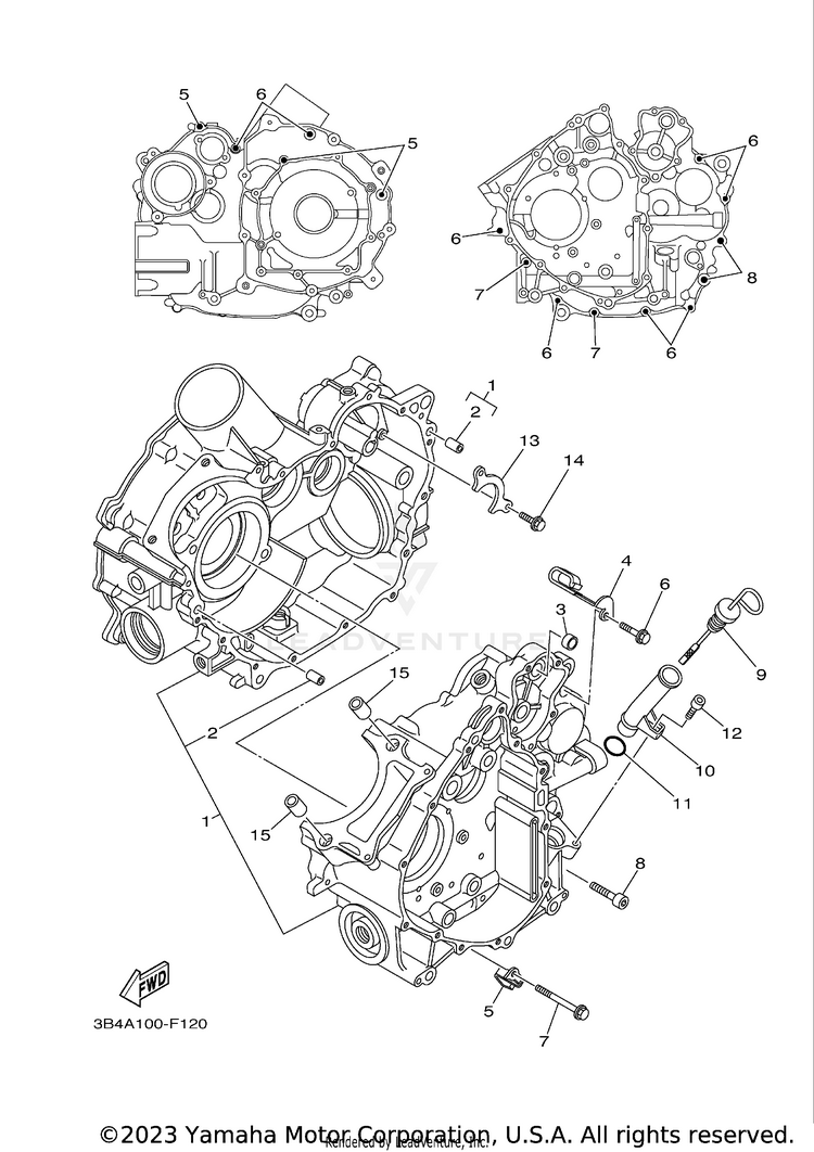Crankcase GRIZZLY 700 SPECIAL EDITION-SILVER - YFM7FGPSEW - 2007 Schematic