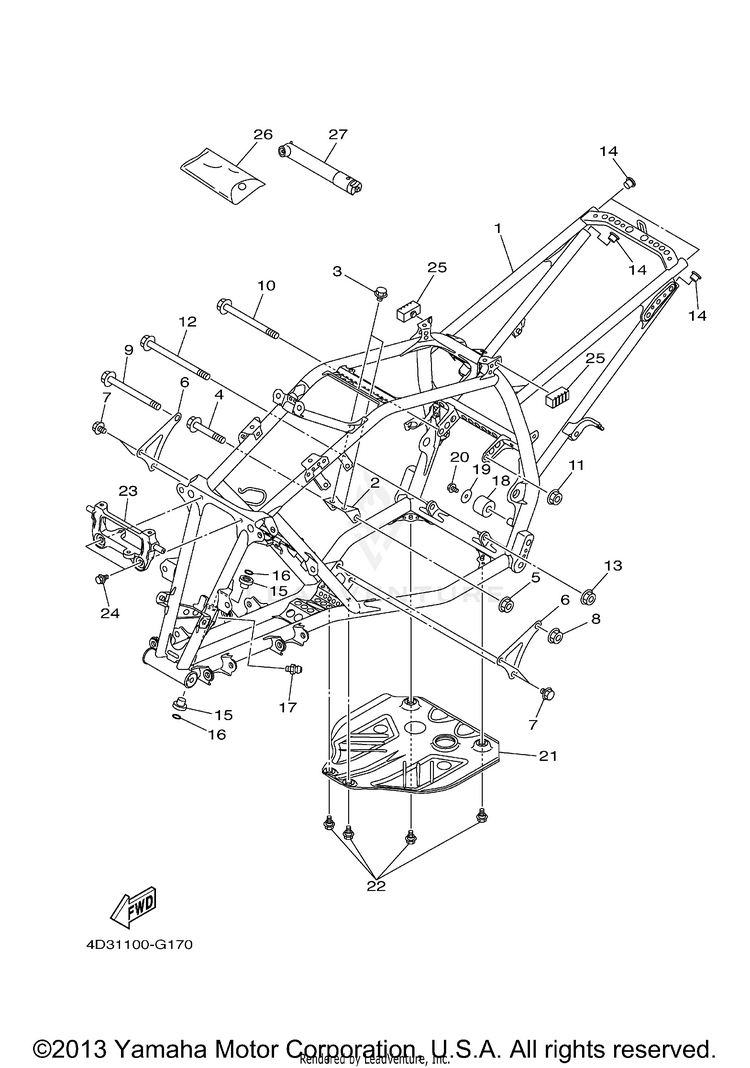 Frame RAPTOR 250 - YFM25RYL - 2009 Schematic