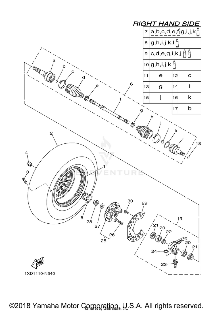 Front Wheel 2 VIKING EPS - YXM700PFL - 2015 Schematic