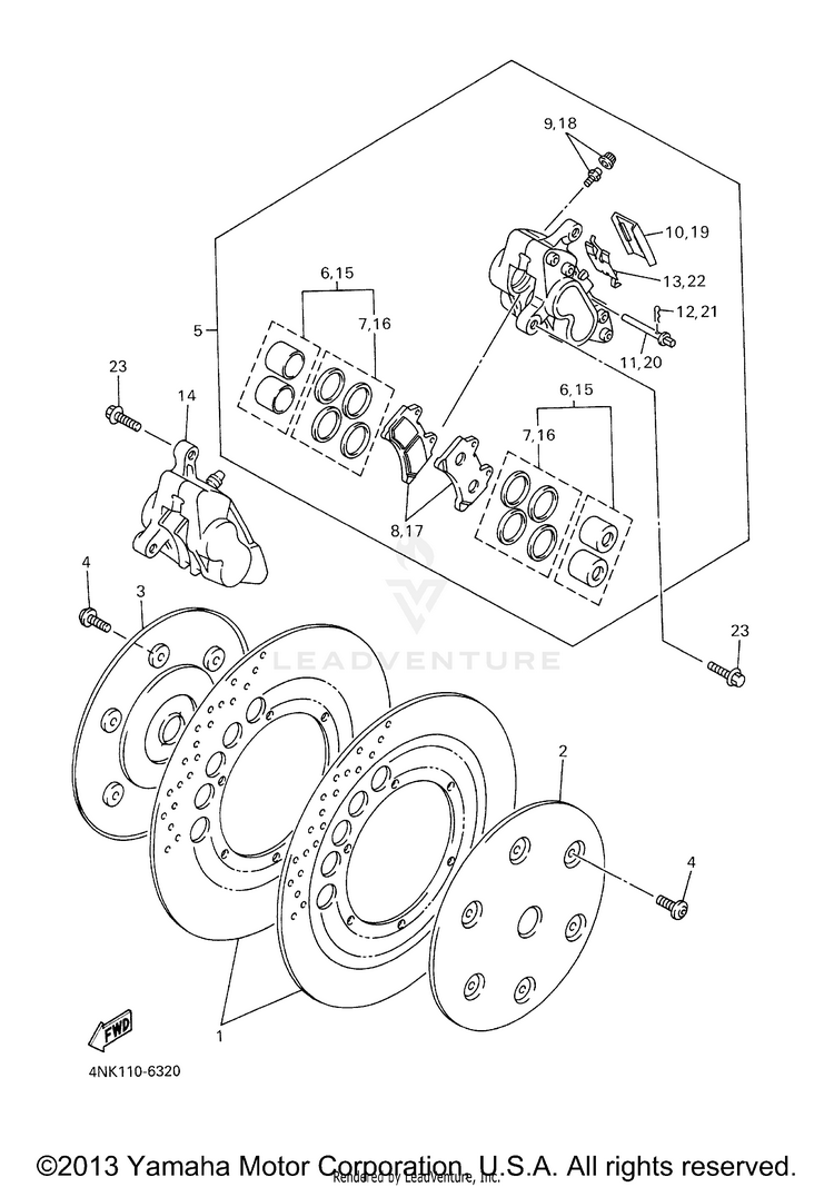 Front Brake Caliper Schematic