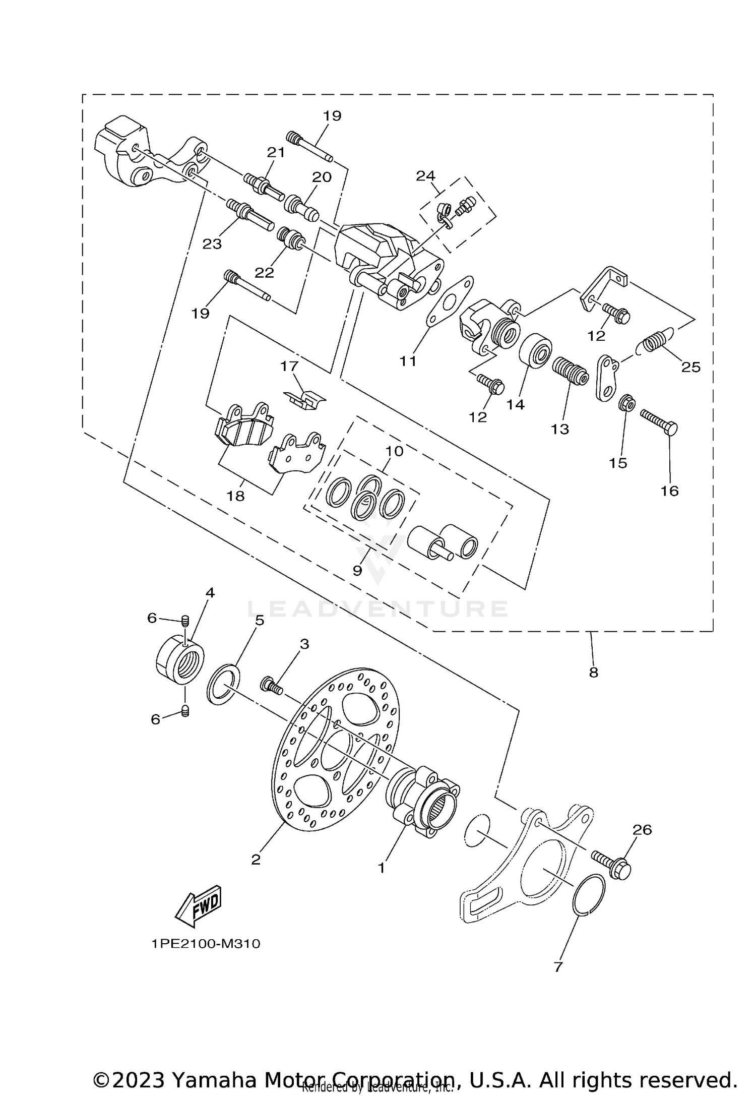 REAR BRAKE CALIPER